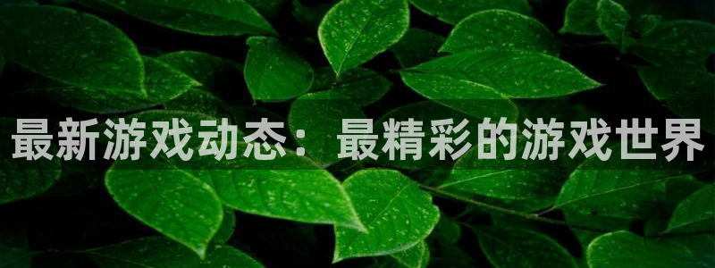 蓝冠娱乐开户测速：最新游戏动态：最精彩的游戏世界