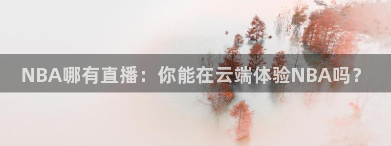 新体球即时比分新球体育：NBA哪有直播：你能在云端体验NBA吗？